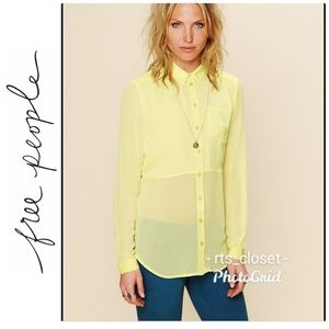 Free People sheer button down